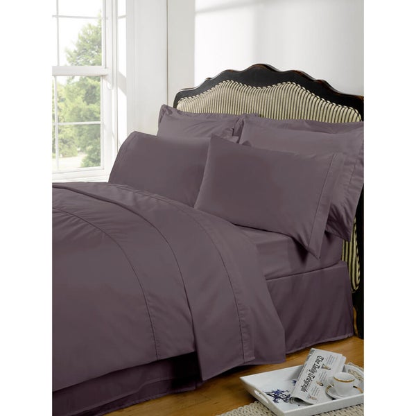 Highams 100% Egyptian Cotton Plain Dyed Fitted Sheet - Vintage Mauve [China Sizing Only]