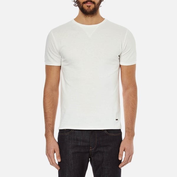 BOSS Orange Men's Toern Collar Detail T-Shirt - White