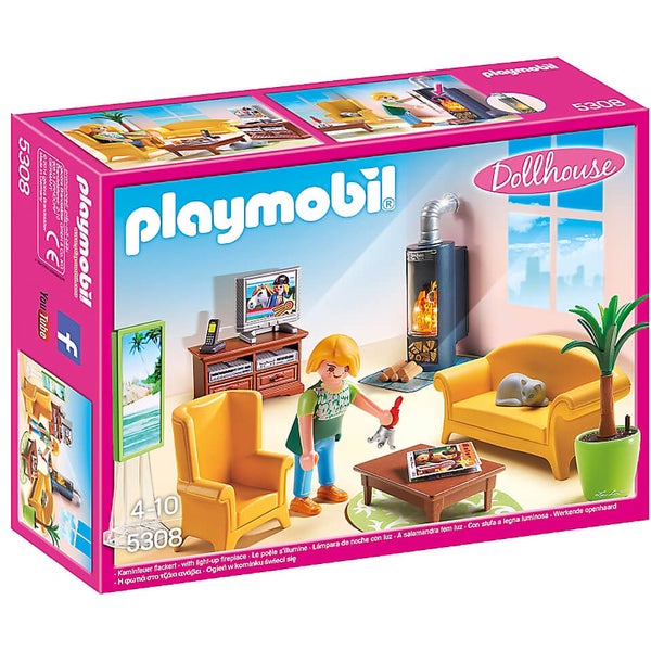 Playmobil Dollhouse: Woonkamer met houtkachel (5308)
