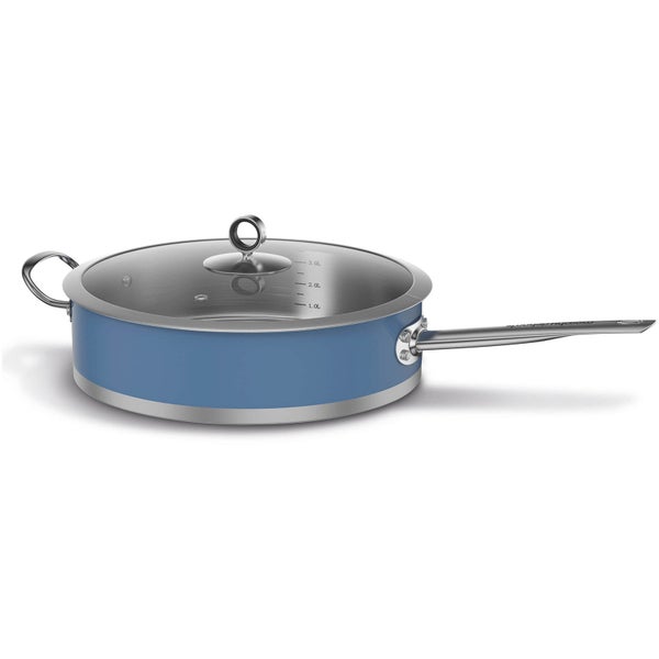 Morphy Richards 973033 Accents Saute Pan with Glass Lid - Cornflower Blue - 28cm