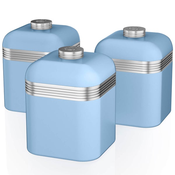 Swan SWKA1020BLN Retro Set of 3 Canisters - Blue