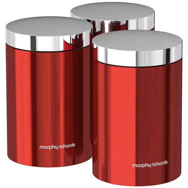 Morphy Richards 974069 Set of 3 Storage Canisters - Red