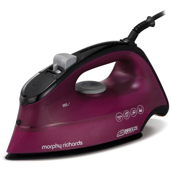 Morphy Richards 300263 Breeze Steam Iron with Ceramic Sole Plate - Red/Purple - 2200W
