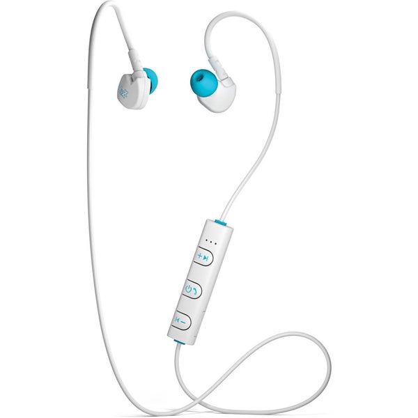 Mixx Memory Fit 1 Bluetooth Sports Earphones Including Mic and In-Line Remote - White