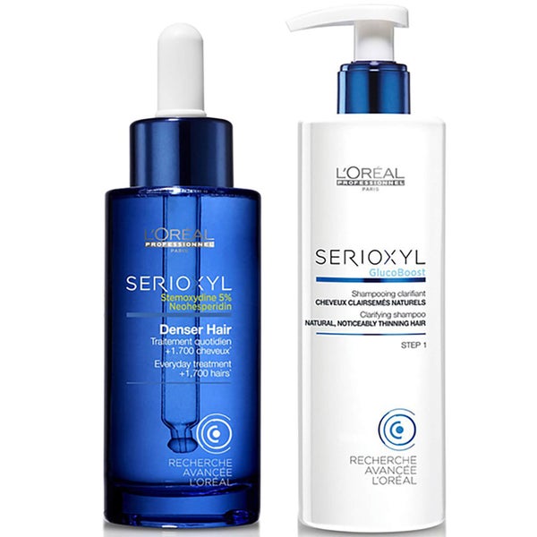 歐萊雅專業美發 Serioxyl Denser Hair Treatment 和 Shampoo for Natural Thinning Hair