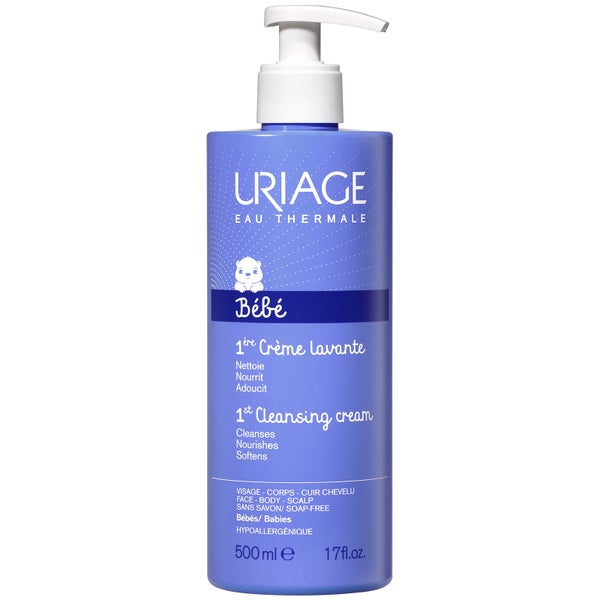 Uriage Soap Free Cleansing Cream for Face, Body and Scalp krem myjący do twarzy, ciała i skóry głowy, nie zawiera mydła (500 ml)