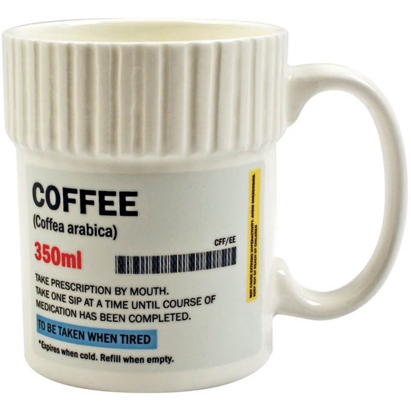 Taza "Bote de pastillas de café"