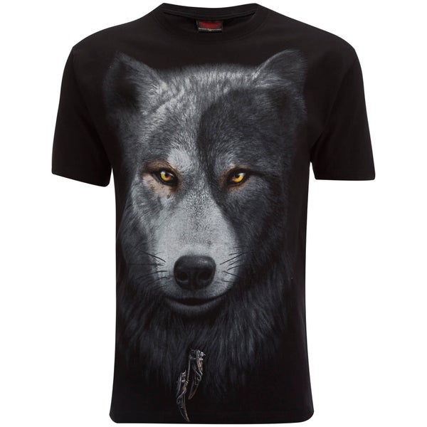 T-Shirt Homme Spiral Wolf Chi -Noir