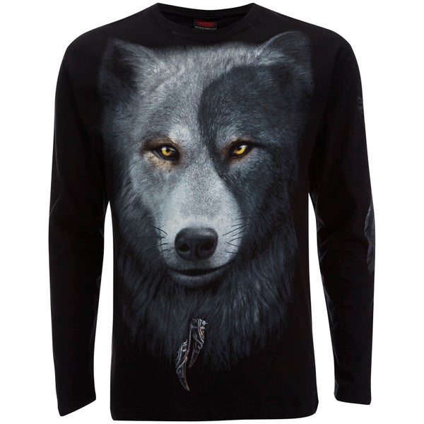 Spiral Men's Wolf Chi Long Sleeve T-Shirt - Black