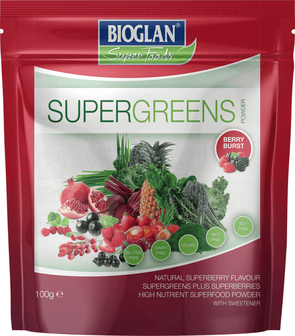 Bioglan Superfoods Supergreens Berry Burst - 100g