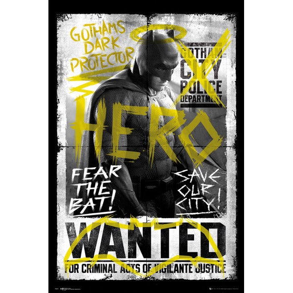 DC Comics Batman v Superman Dawn of Justice  Batman Wanted - 24 x 36 Inches Maxi Poster