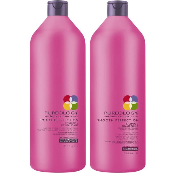 Pureology Smooth Perfection -hiustenhoitosetti ‒ shampoo ja hoitoaine (1000ml)