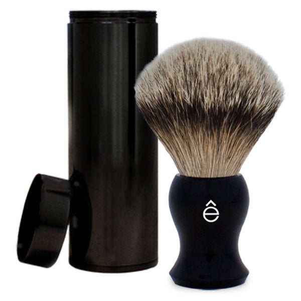 eShave Silvertip Badger Hair Travel Shaving Brush - Black