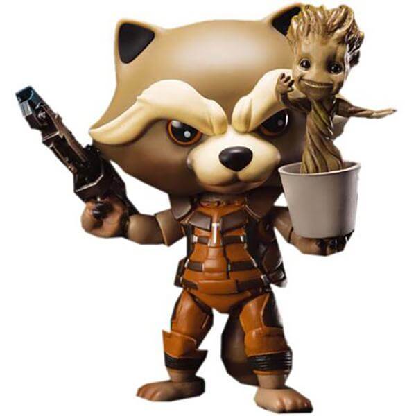 Beast Kingdom Marvel Guardians of the Galaxy Egg Attack Rocket Raccoon with Dancing Groot 4 Inch Figure