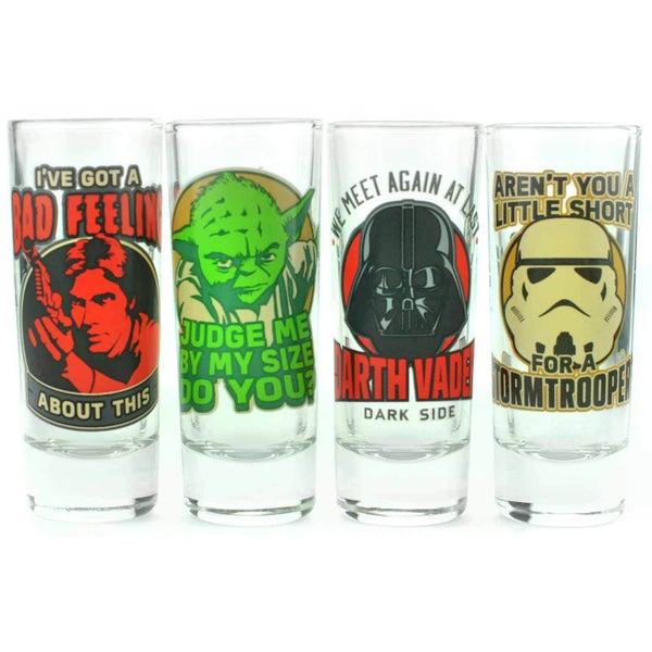 Star Wars Quotes Set of 4 Mini Glasses