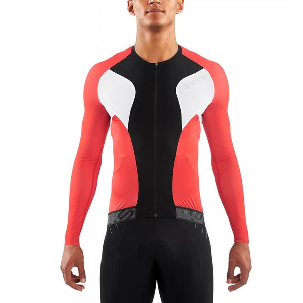 Skins Cycle Men's Tremola Due Long Sleeve Jersey - Black/White/Red
