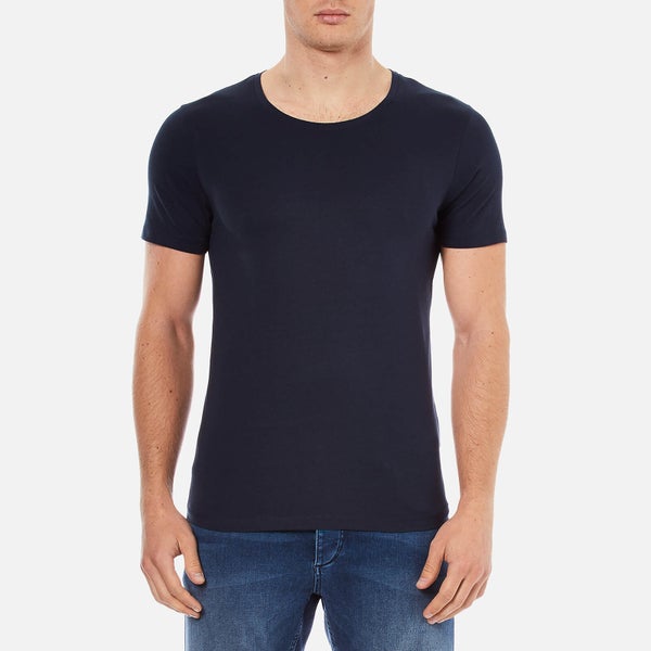 Selected Homme Men's Dave Pima Short Sleeve Cotton T-Shirt - Night Sky