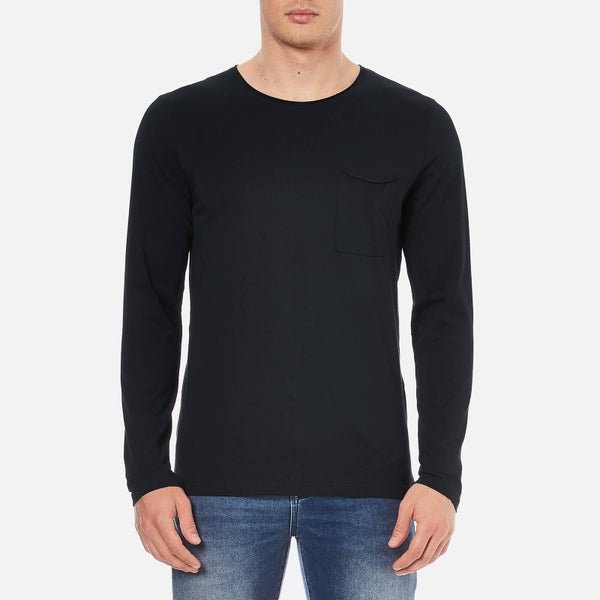 Selected Homme Men's Florence Pima Long Sleeve T-Shirt - Black