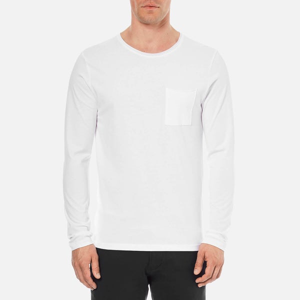 Selected Homme Men's Florence Pima Long Sleeve T-Shirt - Bright White