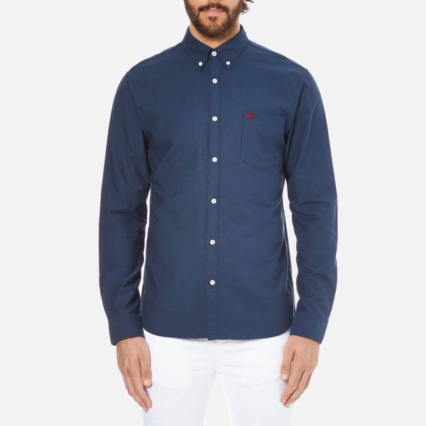 Selected Homme Men's Collect Long Sleeve Cotton Shirt - Navy Blazer