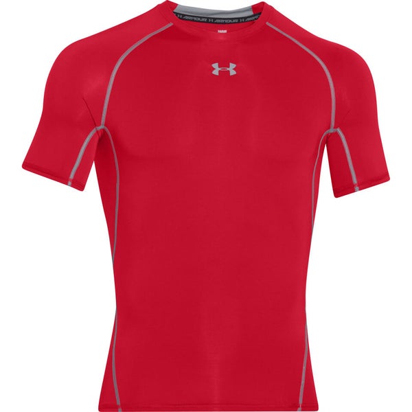 Under Armour Men's Armour HeatGear Short Sleeve Training T-Shirt - Red/Steel