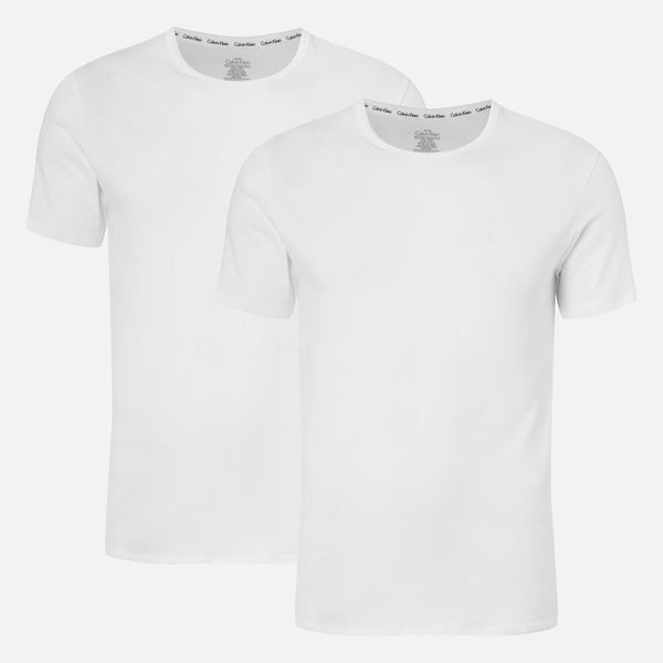 Calvin Klein Men's 2 Pack Crew Neck T-Shirt - White - L