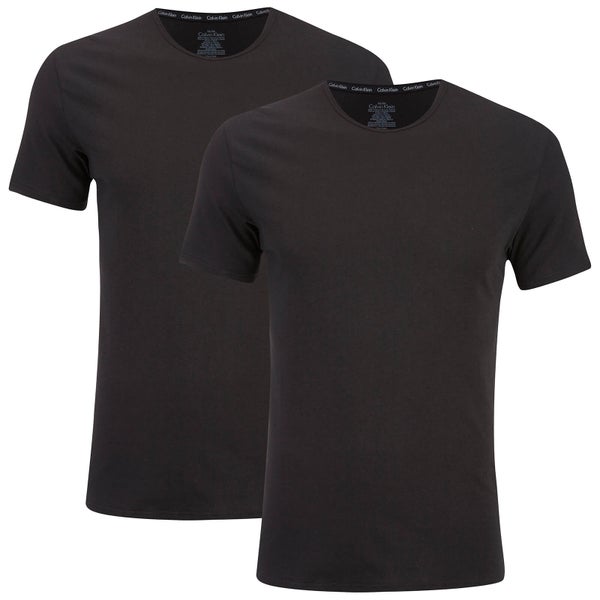 Calvin Klein Men's 2 Pack Crew Neck T-Shirt - Black - S