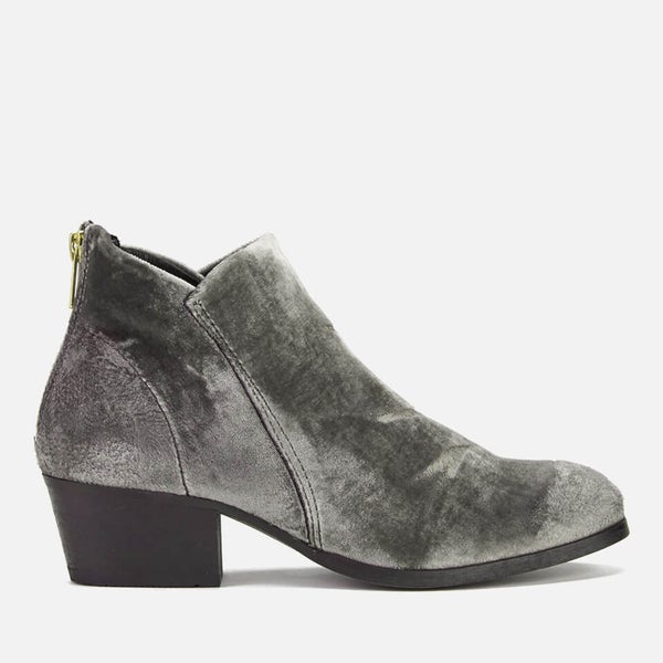Hudson London Women's Apisi Velvet Heeled Ankle Boots - Grey