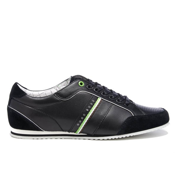BOSS Green Men's Victoire LA Leather Trainers - Charcoal