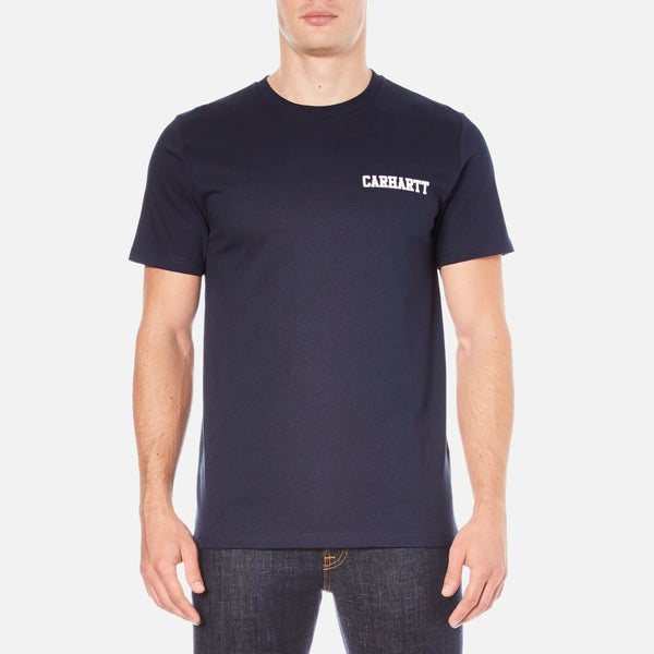 Carhartt Men's Short Sleeve College Script T-Shirt - Blue