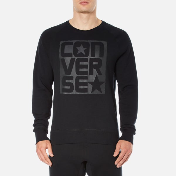 Converse Men's All Star Rubber Graphic Crew Neck Sweatshirt - Black