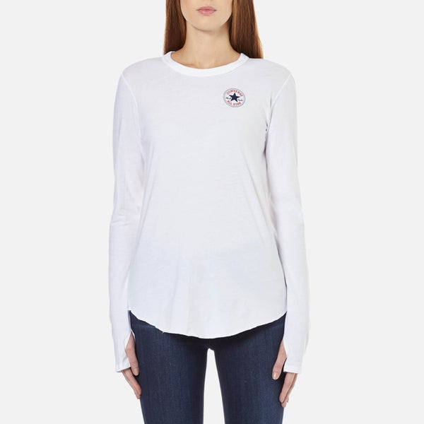 Converse Women's All Star Core Left Chest Chuck P. Long Sleeve T-Shirt - White