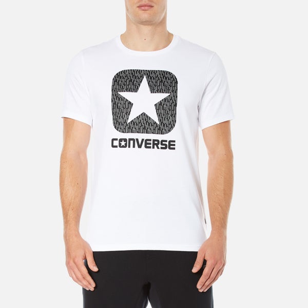 Converse Men's All Star Shield Reflective Rain Box Star T-Shirt - White