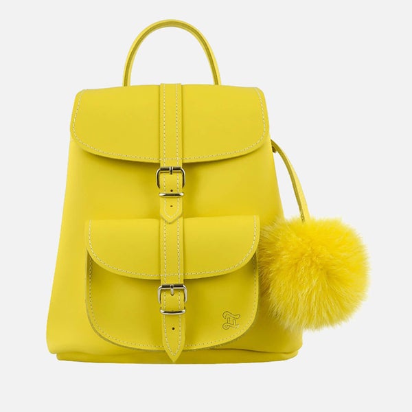 Grafea Women's Sunny Fur Pom Backpack - Yellow
