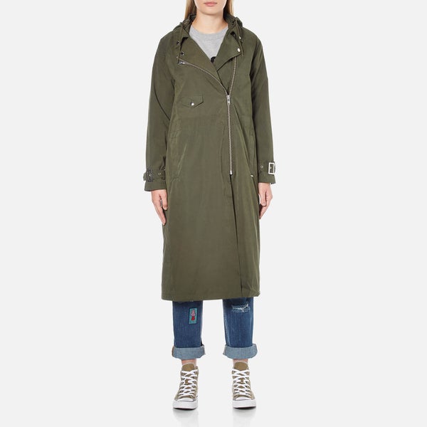 OBEY Clothing Women's Easy Rider Trench Coat - Forest Green