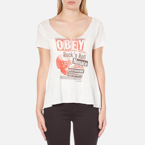 OBEY Clothing Women's Rock N Roll Menace T-Shirt - Natural