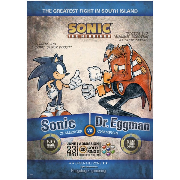 Affiche Sonic 25ème Anniversaire - Édition Limitée 42 cm x 30 cm
