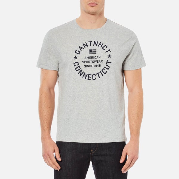 GANT Men's NHCT T-Shirt - Grey Melange