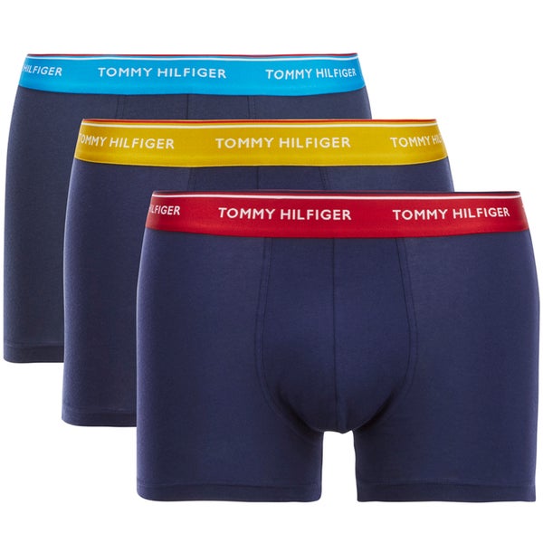 Tommy Hilfiger Men's 3 Pack Premium Essentials Trunk Boxer Shorts - Antique Moss/Brilliant Blue/Samba