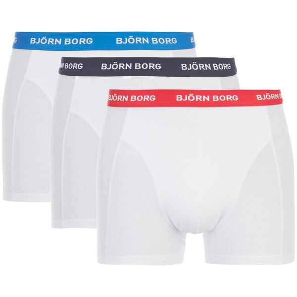 Bjorn Borg Men's Contrast Solids Boxer Shorts - White