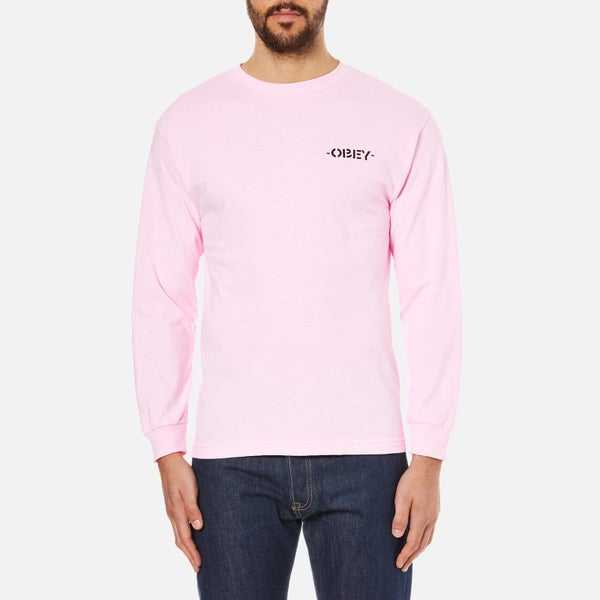 OBEY Clothing Men's Mother Earth Long Sleeve T-Shirt - Pink