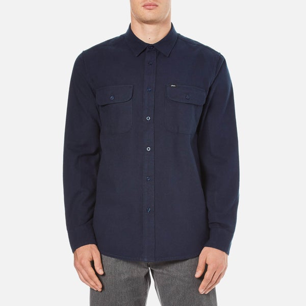 OBEY Clothing Men's Gunner Woven Flannel Shirt - Navy