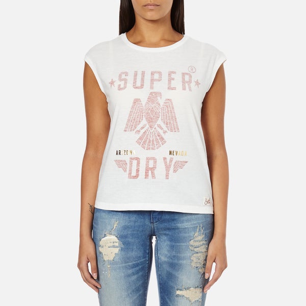 Superdry Women's Savanna Fringe T-Shirt - Winter White