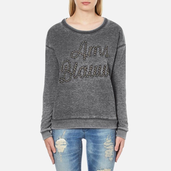 Maison Scotch Women's Basic Burn Out Theme Sweatshirt - Grey