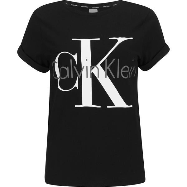 Calvin Klein Women's Logo Short Sleeve Crew Neck T-Shirt - Black