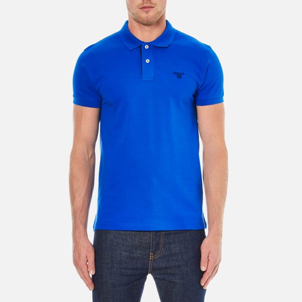 GANT Men's Contrast Collar Pique Polo Shirt - Nautical Blue