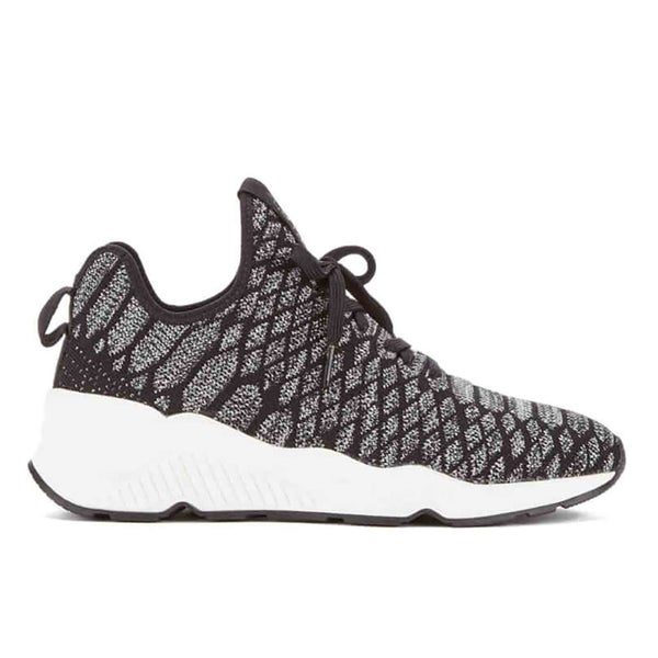 Ash Women's Magma Snake Print Knitted Running Trainers - Black/Grey