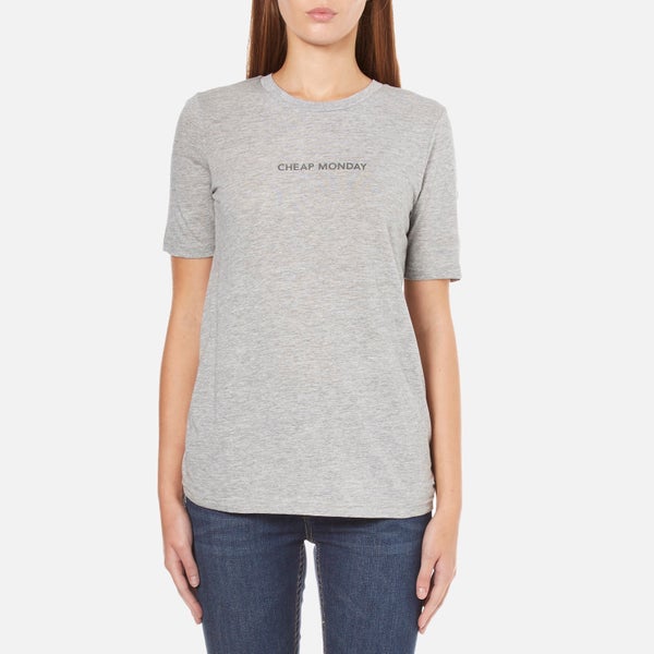 Cheap Monday Women's Break T-Shirt with Placed Text - Grey Melange