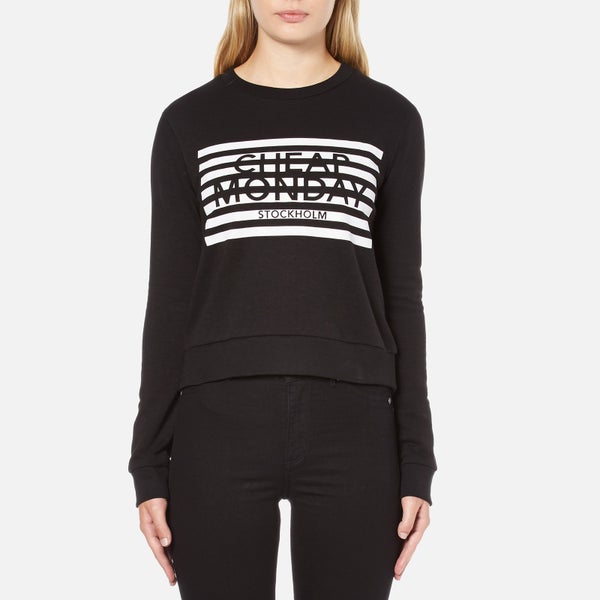 Cheap Monday Women's Win Stripe Logo Sweatshirt - Black