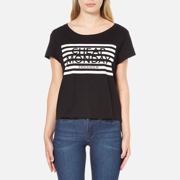 Cheap Monday Women's Had Stripe Logo T-Shirt - Black